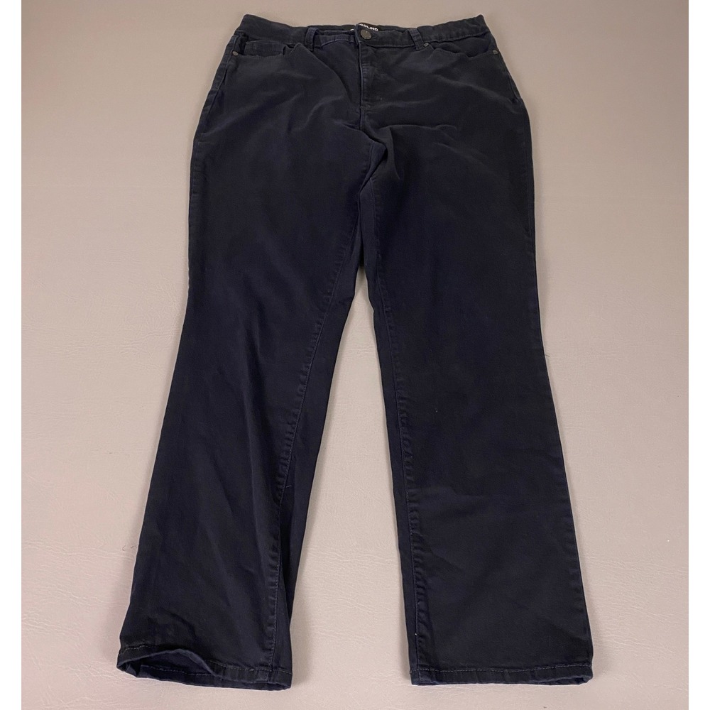 Bandolino Amy Trousers Pants Women's Size 14 Average Navy Blue Straight Stretch